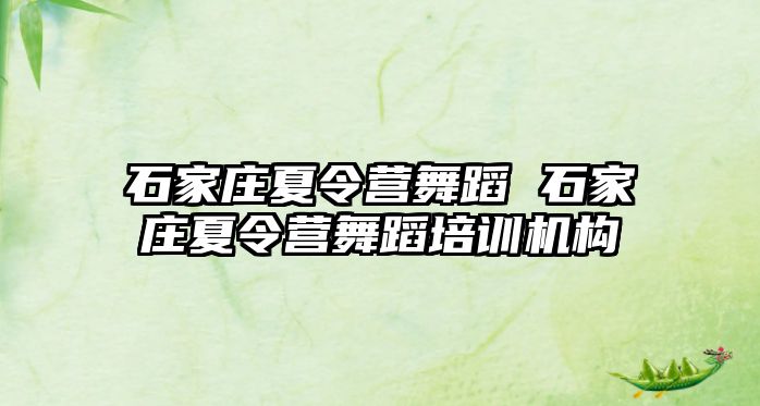 石家庄夏令营舞蹈 石家庄夏令营舞蹈培训机构