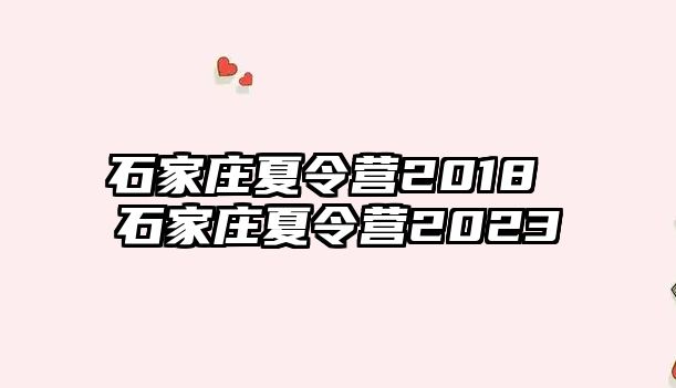 石家庄夏令营2018 石家庄夏令营2023