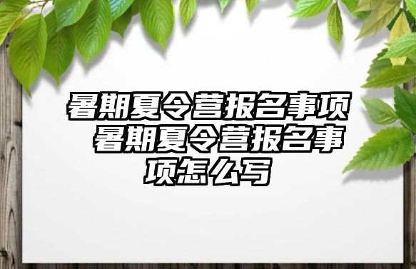 暑期夏令营报名事项 暑期夏令营报名事项怎么写