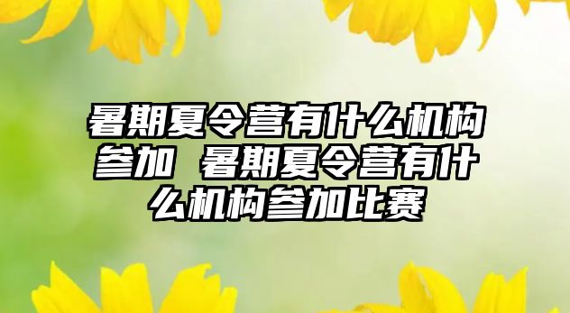 暑期夏令营有什么机构参加 暑期夏令营有什么机构参加比赛