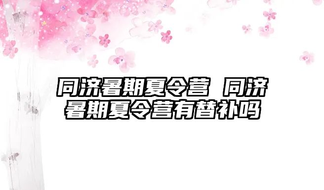 同济暑期夏令营 同济暑期夏令营有替补吗