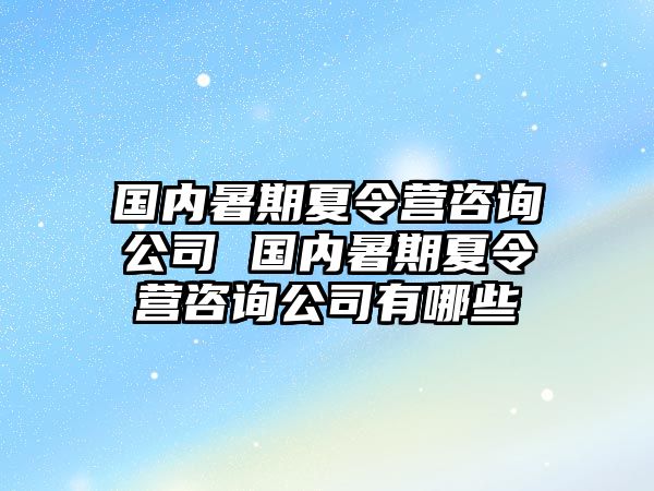 国内暑期夏令营咨询公司 国内暑期夏令营咨询公司有哪些