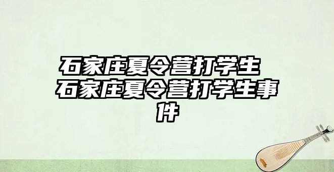 石家庄夏令营打学生 石家庄夏令营打学生事件