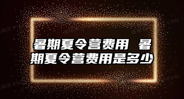 暑期夏令营费用 暑期夏令营费用是多少