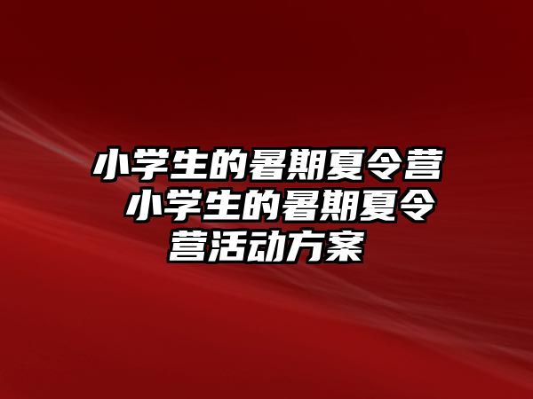 小学生的暑期夏令营 小学生的暑期夏令营活动方案