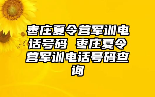 枣庄夏令营军训电话号码 枣庄夏令营军训电话号码查询