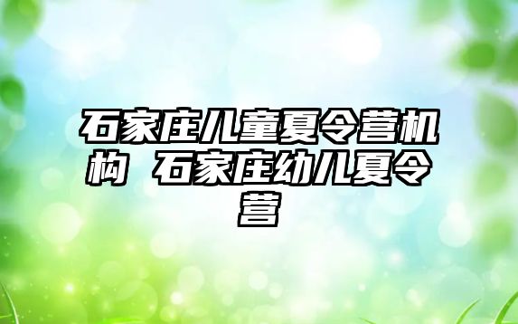 石家庄儿童夏令营机构 石家庄幼儿夏令营