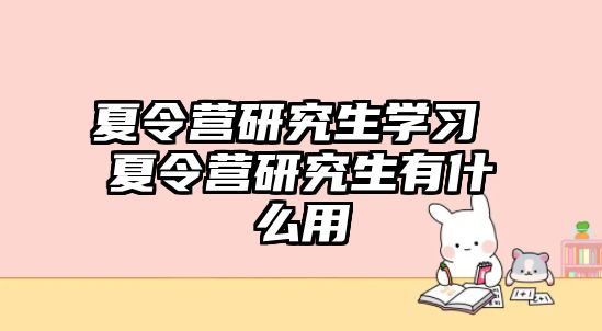 夏令营研究生学习 夏令营研究生有什么用