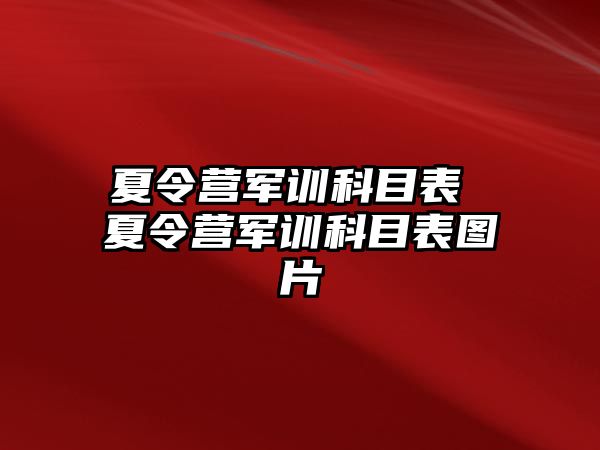 夏令营军训科目表 夏令营军训科目表图片