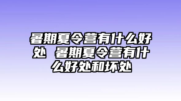 暑期夏令营有什么好处 暑期夏令营有什么好处和坏处