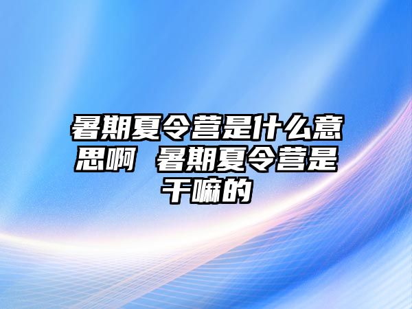 暑期夏令营是什么意思啊 暑期夏令营是干嘛的