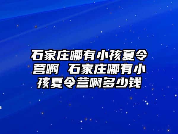 石家庄哪有小孩夏令营啊 石家庄哪有小孩夏令营啊多少钱