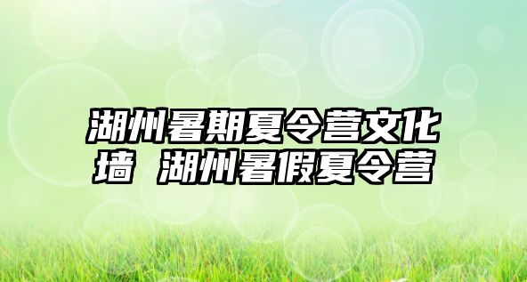 湖州暑期夏令营文化墙 湖州暑假夏令营