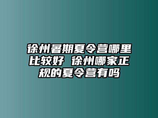 徐州暑期夏令营哪里比较好 徐州哪家正规的夏令营有吗