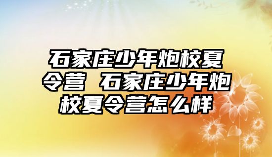 石家庄少年炮校夏令营 石家庄少年炮校夏令营怎么样