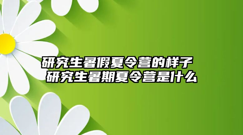 研究生暑假夏令营的样子 研究生暑期夏令营是什么