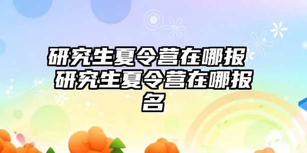 研究生夏令营在哪报 研究生夏令营在哪报名