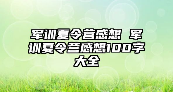 军训夏令营感想 军训夏令营感想100字大全