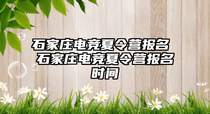 石家庄电竞夏令营报名 石家庄电竞夏令营报名时间