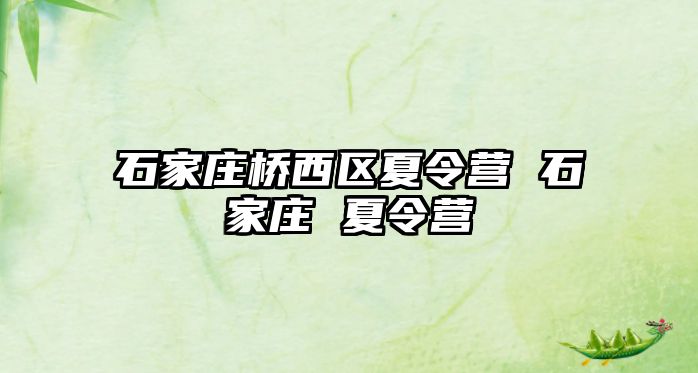 石家庄桥西区夏令营 石家庄 夏令营