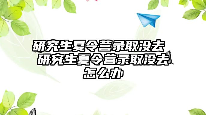 研究生夏令营录取没去 研究生夏令营录取没去怎么办