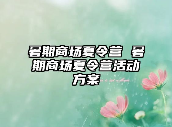 暑期商场夏令营 暑期商场夏令营活动方案