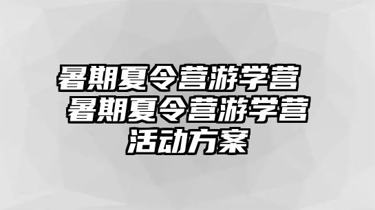 暑期夏令营游学营 暑期夏令营游学营活动方案