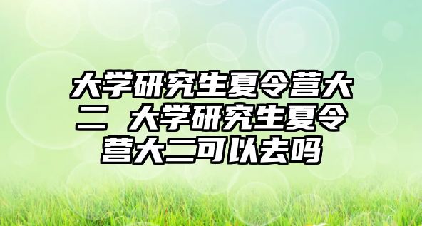 大学研究生夏令营大二 大学研究生夏令营大二可以去吗