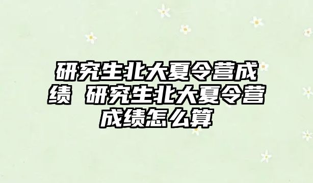 研究生北大夏令营成绩 研究生北大夏令营成绩怎么算