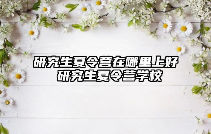 研究生夏令营在哪里上好 研究生夏令营学校