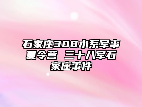 石家庄308水系军事夏令营 三十八军石家庄事件