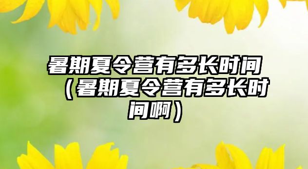 暑期夏令营有多长时间（暑期夏令营有多长时间啊）