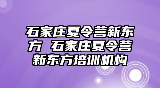 石家庄夏令营新东方 石家庄夏令营新东方培训机构