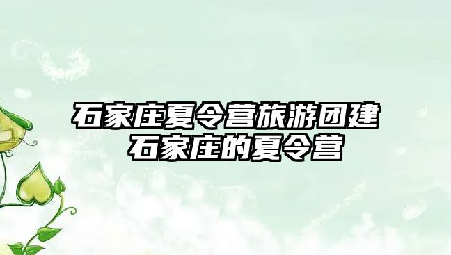 石家庄夏令营旅游团建 石家庄的夏令营