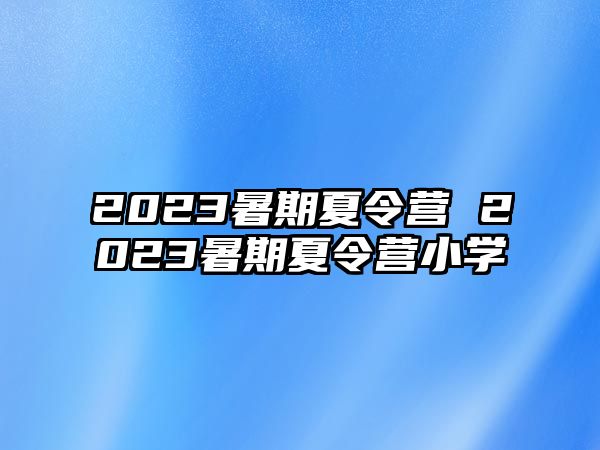 2023暑期夏令营 2023暑期夏令营小学