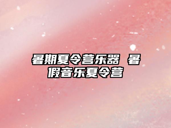 暑期夏令营乐器 暑假音乐夏令营