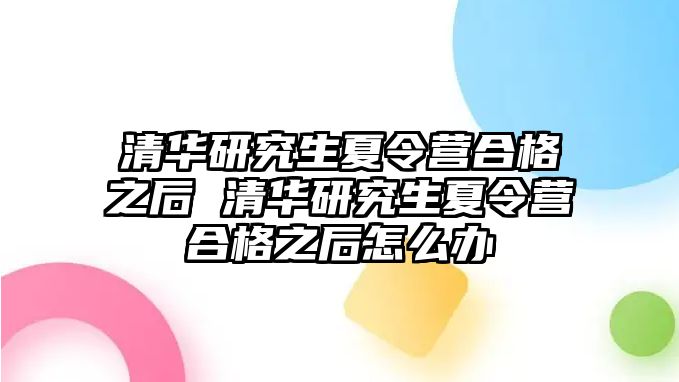 清华研究生夏令营合格之后 清华研究生夏令营合格之后怎么办