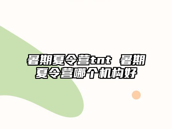 暑期夏令营tnt 暑期夏令营哪个机构好