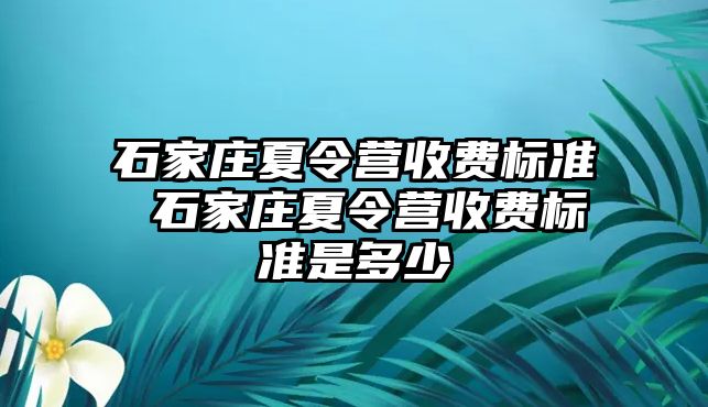 石家庄夏令营收费标准 石家庄夏令营收费标准是多少