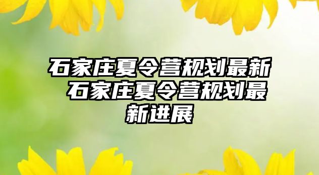 石家庄夏令营规划最新 石家庄夏令营规划最新进展