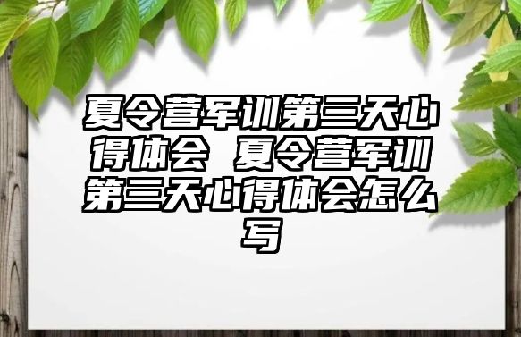 夏令营军训第三天心得体会 夏令营军训第三天心得体会怎么写