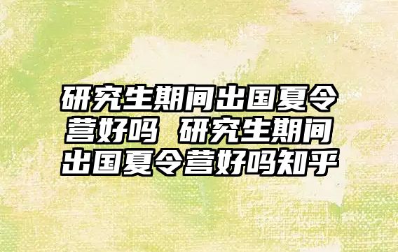 研究生期间出国夏令营好吗 研究生期间出国夏令营好吗知乎