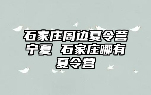 石家庄周边夏令营宁夏 石家庄哪有夏令营