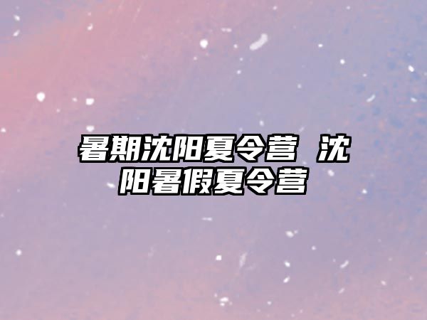 暑期沈阳夏令营 沈阳暑假夏令营