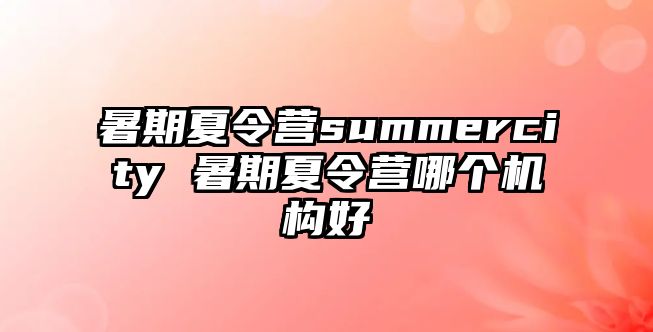 暑期夏令营summercity 暑期夏令营哪个机构好