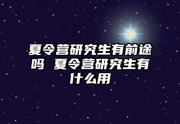 夏令营研究生有前途吗 夏令营研究生有什么用