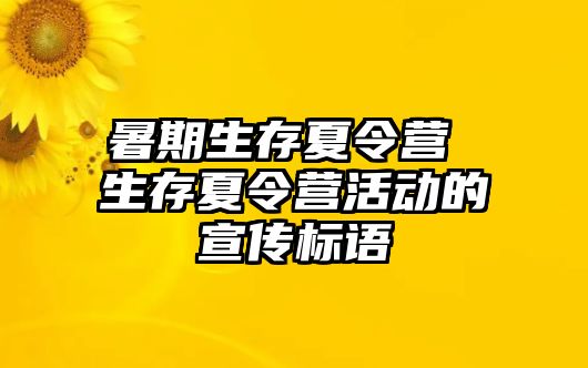 暑期生存夏令营 生存夏令营活动的宣传标语