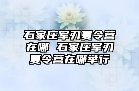 石家庄军刃夏令营在哪 石家庄军刃夏令营在哪举行