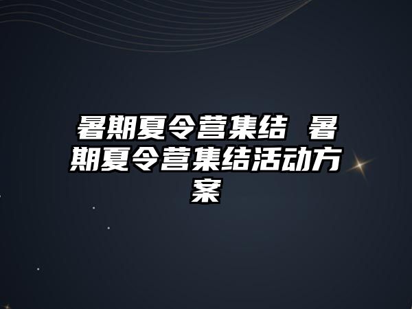 暑期夏令营集结 暑期夏令营集结活动方案