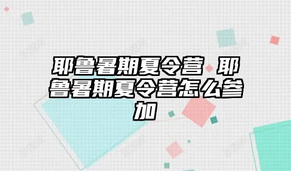 耶鲁暑期夏令营 耶鲁暑期夏令营怎么参加